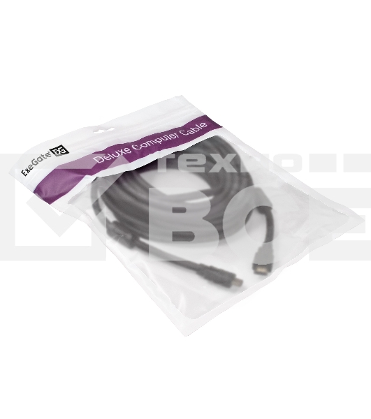 Кабель HDMI Exegate EX287726RUS EX-CC-HDMI2-10.0F (19M/19M, v2.0, 10м, 4K UHD, Ethernet, ферритовые кольца, позолоченные контакты)