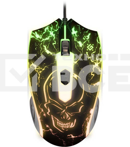 Мышь проводная Defender Overmatch GM-069 черный, 2400 dpi, USB, кнопки - 4