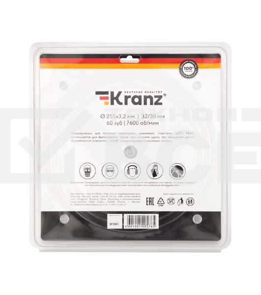 Диск пильный 255 мм х 60 зуб х 32/30 мм Kranz