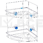 Полка угловая двухъярусная Рыжий кот W2667 'Бриллиант, синий' размер:24,5х24,5х38см (крепление: присоски), фото2