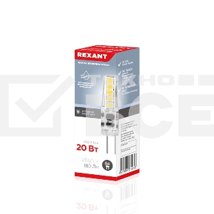 Лампа светодиодная Rexant капсульного типа JC-SILICON G4 12 В 2 Вт 6500 K холодный свет (силикон)