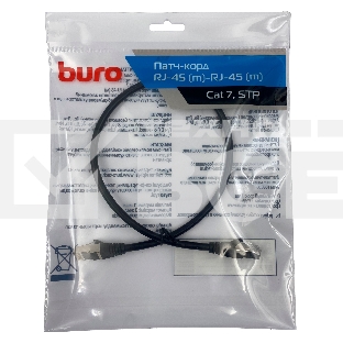 Патч-корд Buro STP 4 пары cat7 CCA molded 0.5м черный RJ-45 (m)-RJ-45 (m)