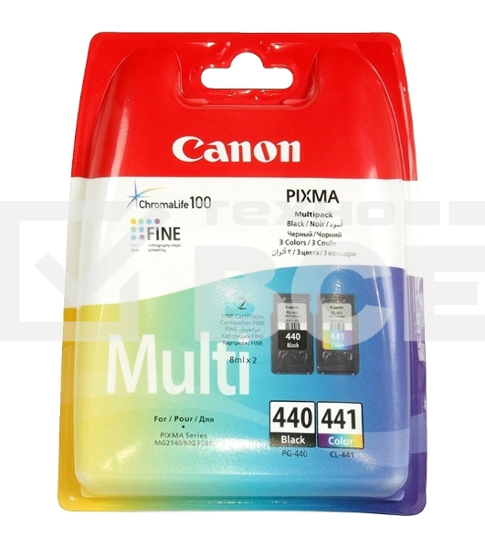 Картридж струйный Canon PG-440/CL-441 5219B005 черный/трехцветный x2уп. для Canon MG2140/MG3140 (180стр.)