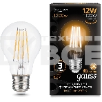 Лампа cветодиодная Gauss Filament А60 12W 1200lm 2700К Е27 LED 1/10/40, фото2