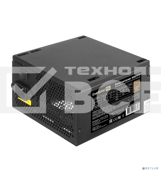 Блок питания ExeGate 400PPH-OEM (EX292159RUS-OEM), 400Вт, 80 PLUS Bronze, 120мм, черный