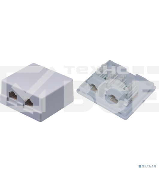 Внешняя сетевая розетка NEOMAX NM-SMB-KJ45-U5E-2PD-102-WH Cat.5E,UTP, 2 порта, белый