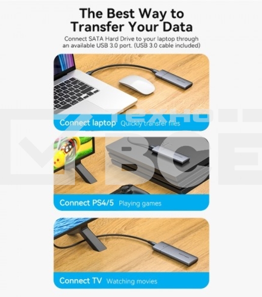Корпус для SSD Vention USB 3.1 Gen 2-C M.2 NGFF (B-Key/B&M Key) Серый