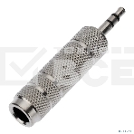 Переходник Rexant 3,5мм стерео штекер - 6,3мм стерео гнездо, металл, фото3