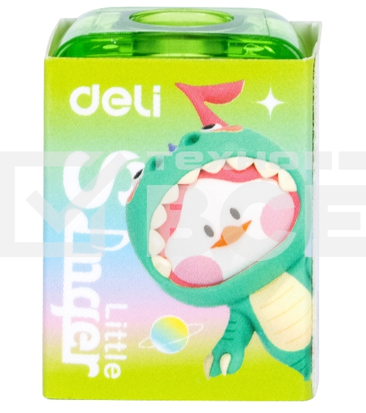 Точилка для карандашей ручная Deli EH552 Little Singer 1 отверстие пластик ассорти коробка