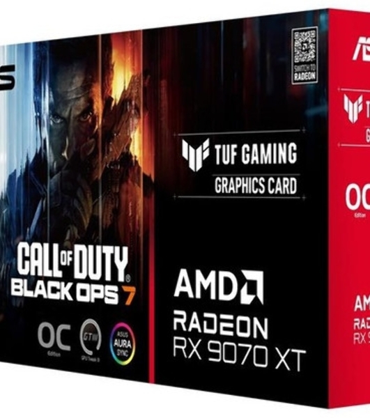 Видеокарта ASUS RX9070XT TUF GAMING OC 16Gb GDDR6 256bit 3xDP HDMI 3FAN RTL TUF-RX9070XT-O16G-GAMING