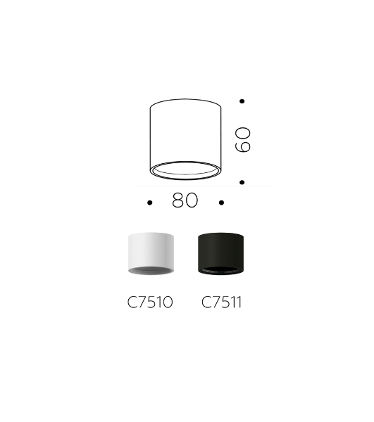 Корпус светильника C7511 SBK черный песок D80*H60mm MR16 GU5.3