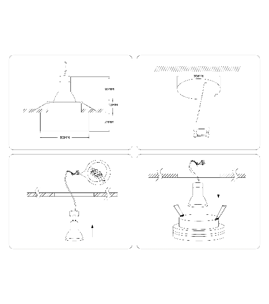 Светильник Ambrella light TN3322 SBK/FR черный песок/белый матовый GU5.3 D95*40