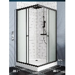 Душевой уголок BAU Stil Hit Black с поддоном 80x80х195, рифленое закаленное стекло, черный профиль, фото4