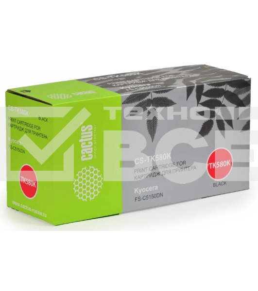 Картридж лазерный Cactus CS-TK580K черный (3500 стр.) для Kyocera FS-C5150DN