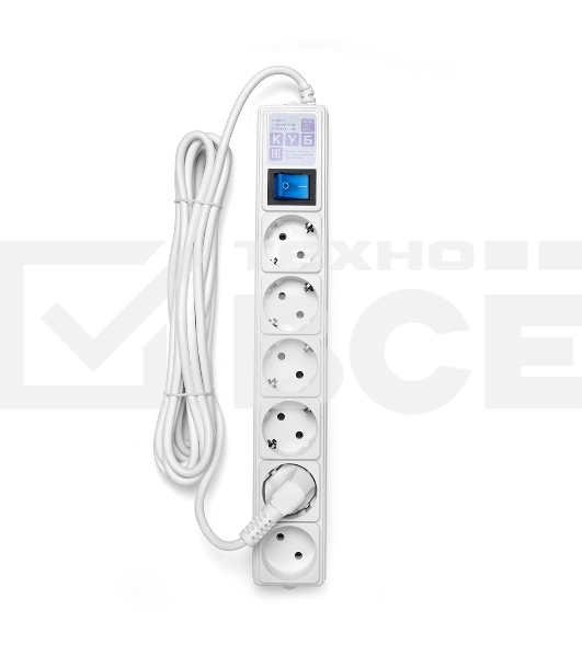 Сетевой фильтр PowerCube Фильтр-удлинитель (SPG(5+1)-16B-5M) 6 розеток, 5м,16А/3,5кВт, белый