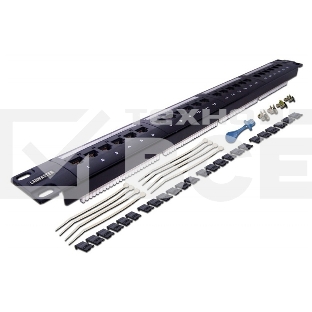 Патч-панель LANMASTER 24 порта, UTP, кат.6, 1U