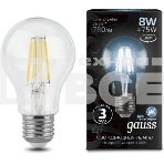 Лампа филам. Gauss 8Вт цок.:E27 шар 220B 4100K св.свеч.бел.ней. A60 (упак.:10шт) (102802208), фото3