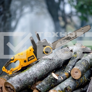 Пила цепная электрическая EDS-2000, 2кВт,продольная,шина 40см,шаг 3/8, паз 1,3мм, 56зв Denzel