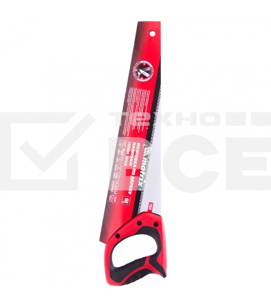 Ножовка по дереву Matrix, 450 мм,7-8 TPI,зуб-3D,каленый зуб,тефл.покр.полотна,2-х комп.рук-ка