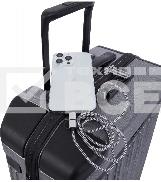 Чемодан Piquadro PQ LIGHT PREMIUM (BV4425PQLP/GRN) 40x55x20 см 37л. 2.8кг. поликарбонат/алюм./натур.кожа серый