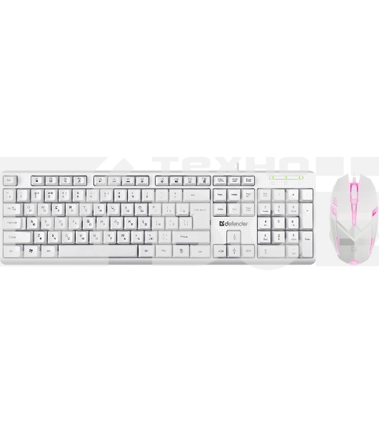 Клавиатура + мышка Defender LINE MOTION C-977 RU WHITE