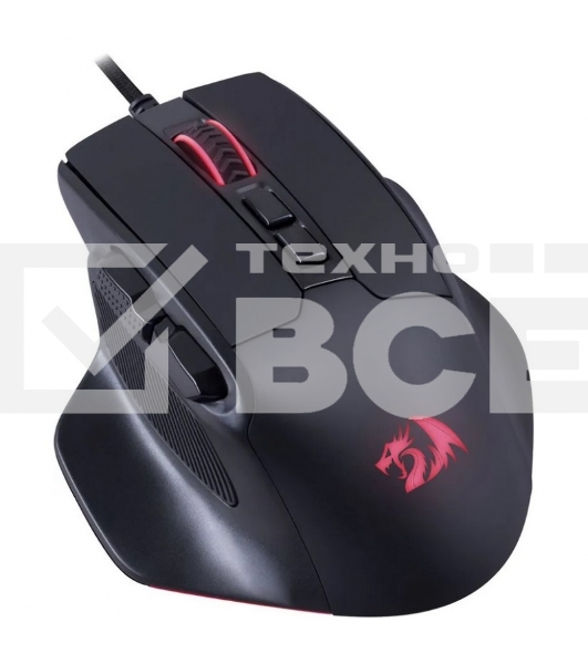 Мышь проводная Defender Redragon Bullseye черный, 12400 dpi, USB, кнопки - 8