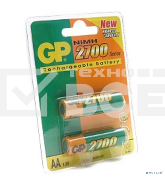 Аккумулятор GP Rechargeable NiMH 270AAHC 2700mAh AA (2шт. уп) (GP 270AAHC-2DECRC2)