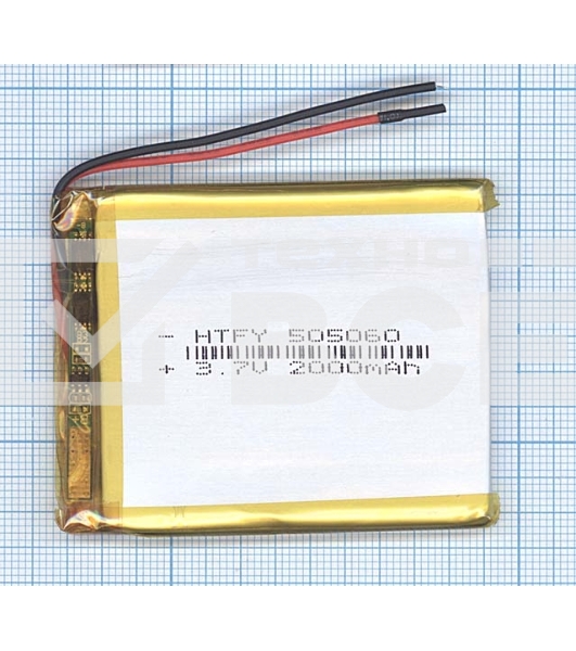 Аккумулятор Li-Pol (батарея) 5*50*60мм 2pin 3.7V/2000mAh