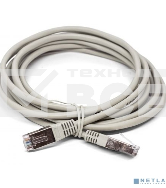 Кабель патч-корд, Filum FL-F5-3M F/UTP 5e cat. 3м, 26AWG(7x0.16 мм), омедненный алюминий (CCA), PVC, серый