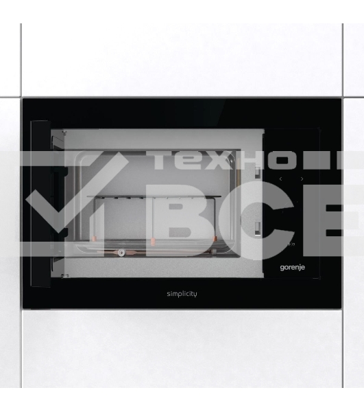 Встраиваемая микроволновая печь GORENJE BM235G1SYB черный 23 л, 900 Вт, переключатели - поворотный механизм/сенсор