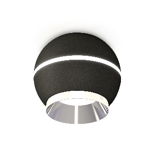 Светильник Ambrella Light XS1102011 SBK/PSL черный песок/серебро полированное MR16 GU5.3 LED 3W 4200K (C1102, N7032)