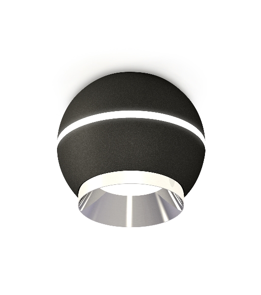 Светильник Ambrella Light XS1102011 SBK/PSL черный песок/серебро полированное MR16 GU5.3 LED 3W 4200K (C1102, N7032)