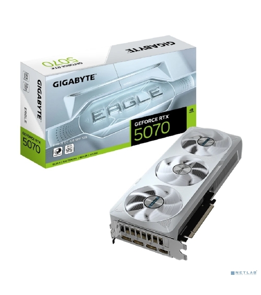 Видеокарта Gigabyte GeForce RTX 5070 EAGLE OC ICE, 12 GB GDDR7, 192 bit, 3xDisplayPort, HDMI, GPU 2805 MHz