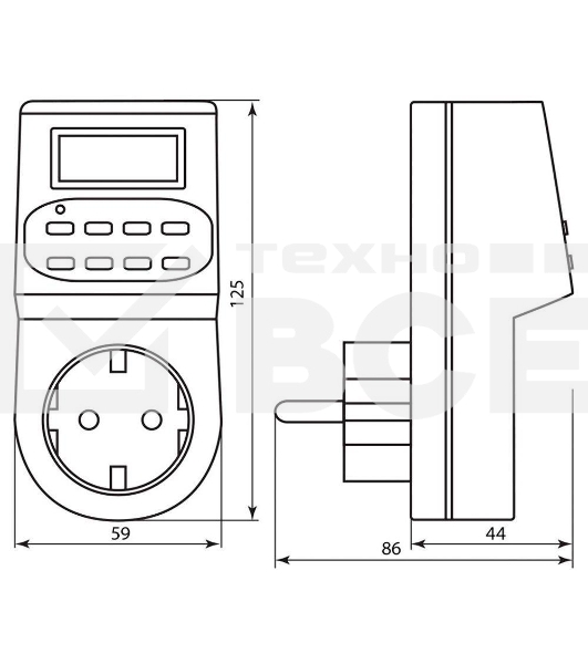 Розетка с таймером Feron (недельная) 3500W/16A 230V, 61925(TM22)