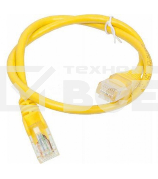 Кабель Патч-корд Lanmaster UTP TWT-45-45-0.5-YL вилка RJ-45-вилка RJ-45 кат.5е 0.5м желтый ПВХ (уп.:1шт)