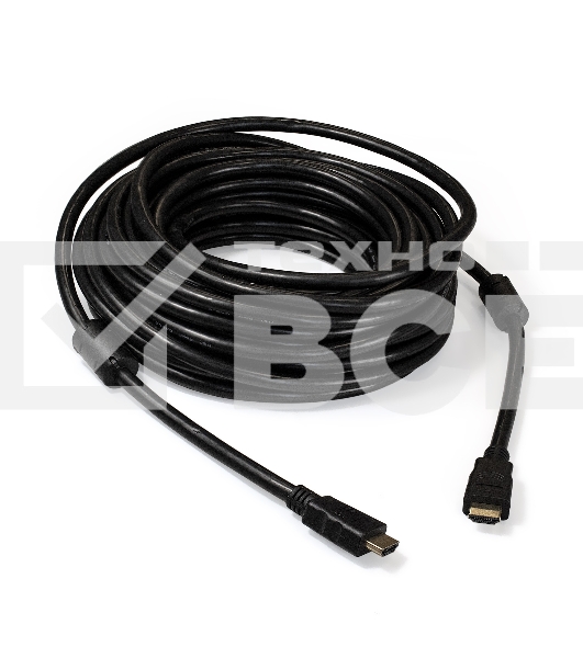 Кабель HDMI Exegate EX287727RUS EX-CC-HDMI2-15.0F (19M/19M, v2.0, 15м, 4K UHD, Ethernet, ферритовые кольца, позолоченные контакты)