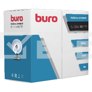 Кабель сетевой Buro FTP 4 пары cat5E solid 0.50мм CCA 305м серый