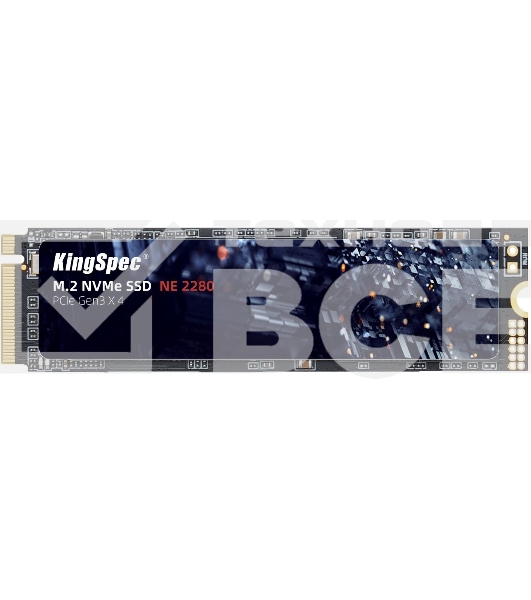 Накопитель SSD KingSpec NE-2TB, 2000GB, PCIe 3.0 x4, M.2 2280, NVMe, R/W 2400/1900