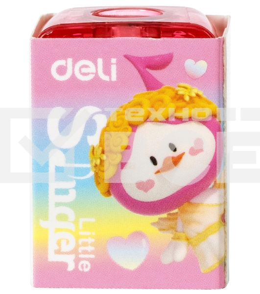 Точилка для карандашей ручная Deli EH552 Little Singer 1 отверстие пластик ассорти коробка