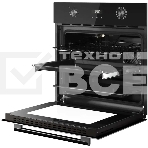 Встраиваемый духовой шкаф Kuppersberg HO 677 B, High-Tech, объем 70 л, 13 режимов, электронное управление (утапливаемые переключатели, аналоговый дисплей), телескопические направляющие на одном уровне, максимальная температура 300 градусов, 2 стекла в дверце, черный, фото3