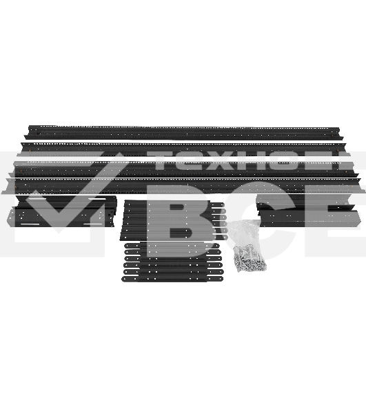 Стойка двухрамная NTSS NTSS-2POR24U/600-1000-BL 24U 550ммx1000мм 600кг черный