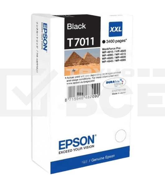 Картридж струйный Epson C13T70114010 WP 4000/4500 Series Ink XXL Cartridge Black 3.4k