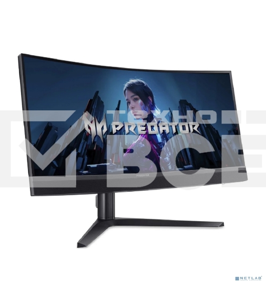 Монитор 34' Acer Predator X34V3bmiiphuzx VA 3440x1440, 180 Гц, 1 мс, 21:9, 1000 кд/м2, 2xHDMI, 1хDP, USB-C, изогнутый, 1x3.5 мм, черный
