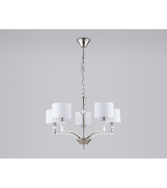Люстра Ambrella light LH71121/5 SN/WH никель/белый E14/5 max 40W D660*880