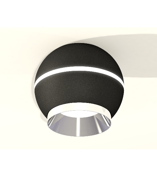 Светильник Ambrella Light XS1102011 SBK/PSL черный песок/серебро полированное MR16 GU5.3 LED 3W 4200K (C1102, N7032)
