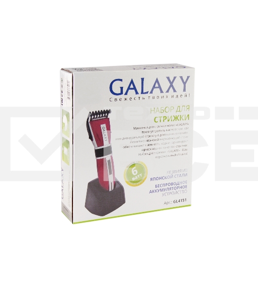 Набор для стрижки Galaxy GL 4151, красный, аккумуляторный,  лезвия из японской нержавеющей стали, филировочный гребень, индикатор работы и заряда, время непрерывной работы 45 мин, эргономичный дизайн