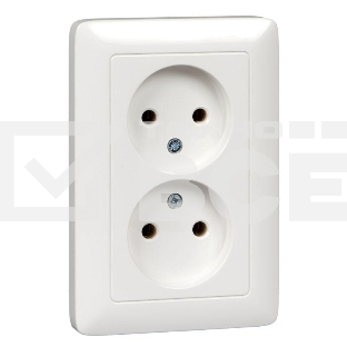 Розетка WESSEN RS16-235-BХИТ белый 2-ая б/з 10А скрытый монтаж