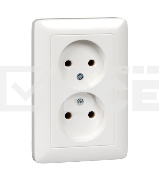 Розетка WESSEN RS16-235-BХИТ белый 2-ая б/з 10А скрытый монтаж