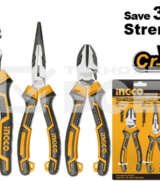 Набор шарнирно-губцевого инструмента с увеличенным рычагом 3 шт