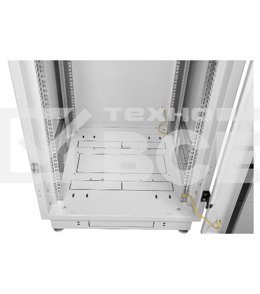 Шкаф телекоммуникационный напольный 42U (600x1000) дверь стекло (3 места), черный